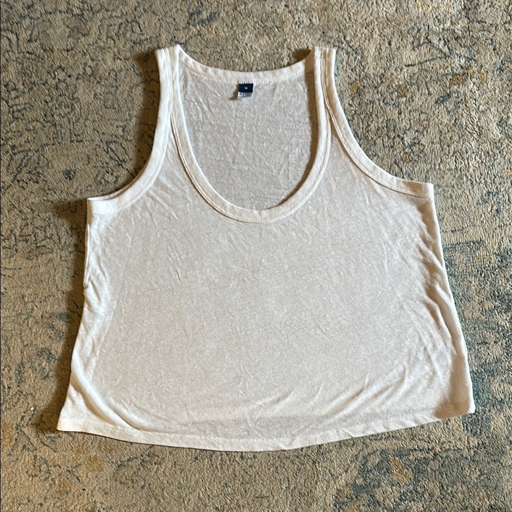 Old Navy White Crop Tank Top Relaxed Fit